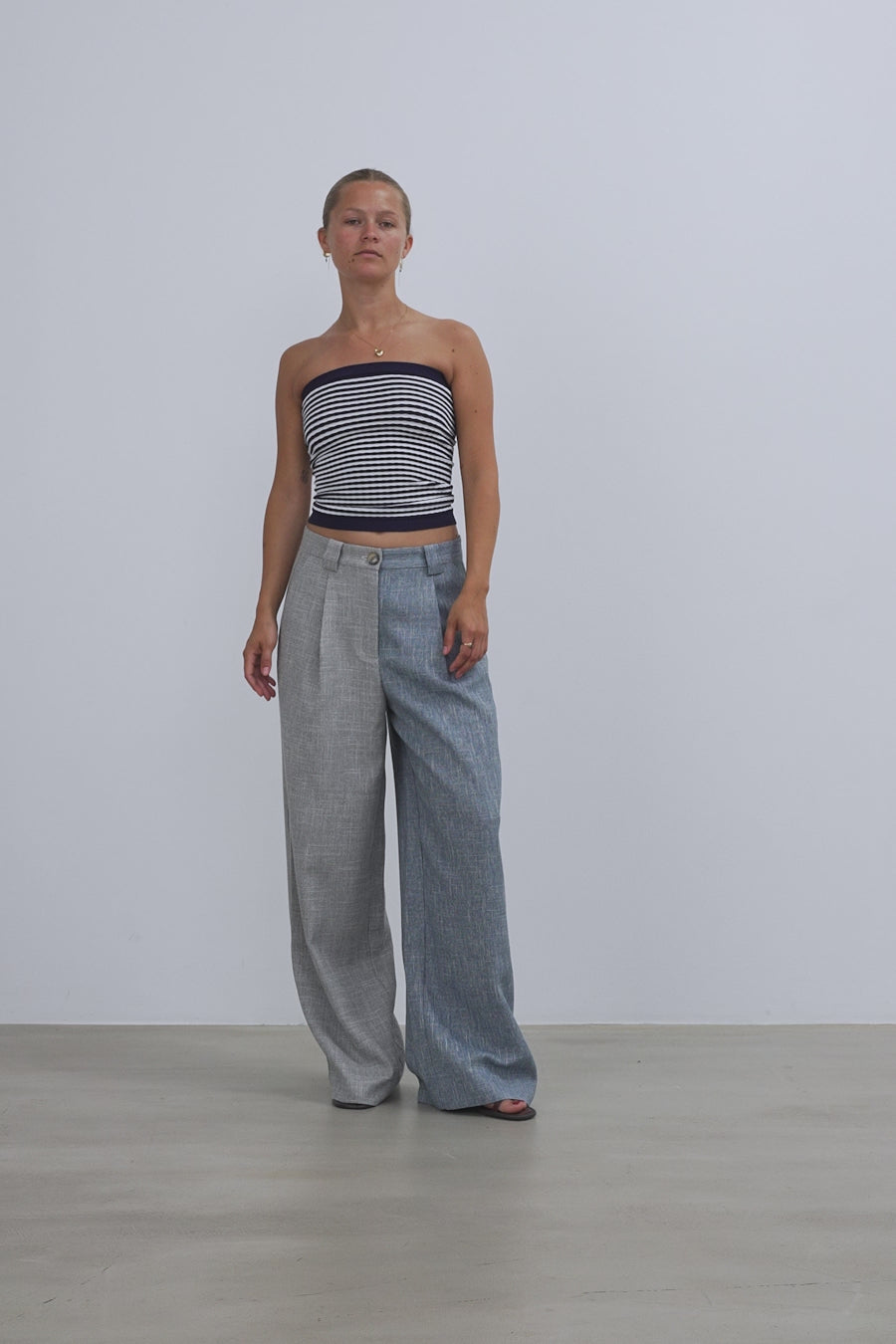 Stella Nova Knit Tube Top Top 409 Navy /Creme