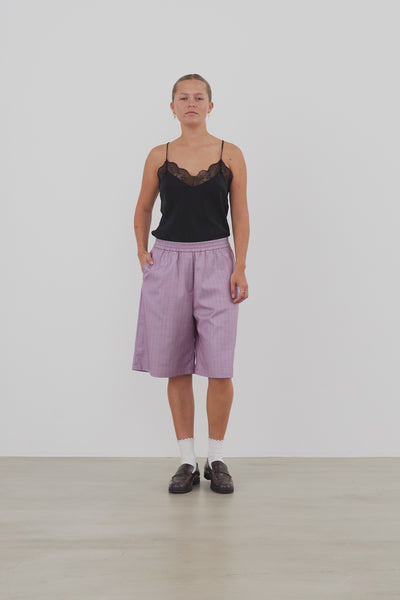 Stella Nova Striped Suiting Shorts Short Pants 523 Light Purple