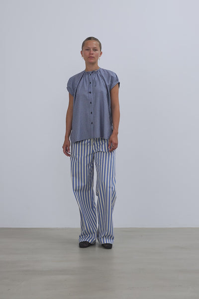 Stella Nova Drop Shoulder Oversized top Top 416 Blue Checks