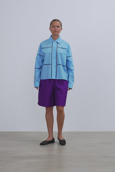 Stella Nova Wide Shirt with Artworks Shirt 308 Blue Coral