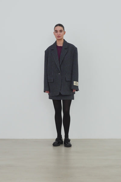 Stella Nova Checked Oversized Wool Blazer Blazer 416 Blue Checks