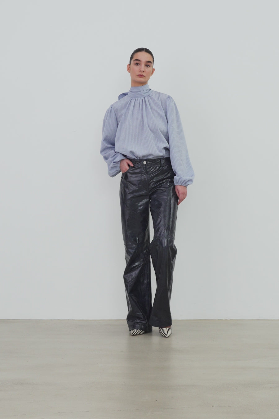 Stella Nova Patent Leather Pant Leather Pants 428 Night Petrol