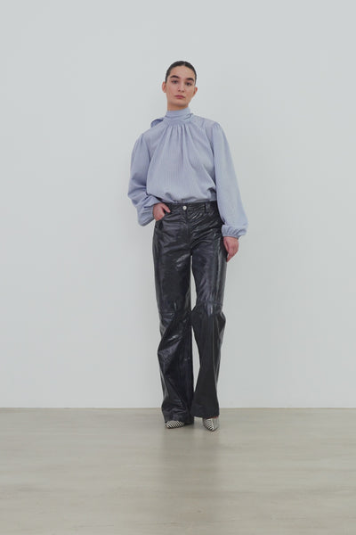 Stella Nova Patent Leather Pant Leather Pants 428 Night Petrol