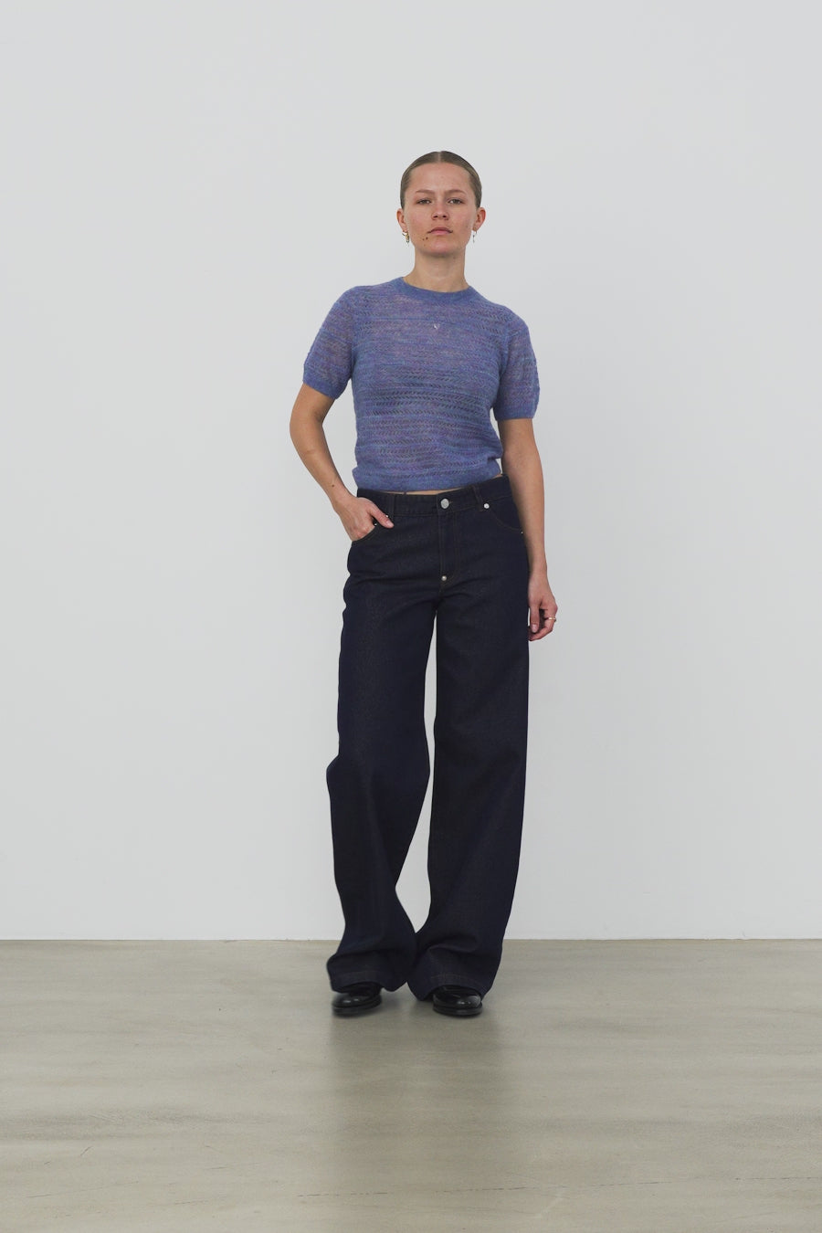 Stella Nova Lurex Demin Jeans Pants 295 Blue Lurex
